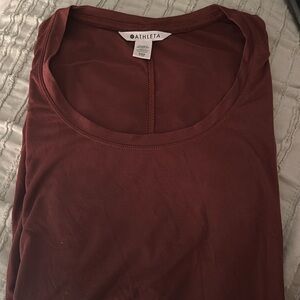 Athleta orange/brown round neck top